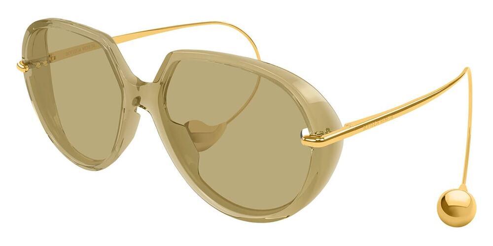 Bottega Veneta BV1436S Drop Earring Sunglasses in Beige $760